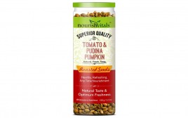 NourishVitals Roasted Tomato & Pudina Pumpkin Seeds  Plastic Jar  150 grams